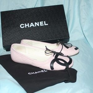 Chanel slippers 6.5 Pink and Black